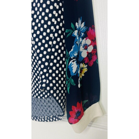 Le Lis Womens S Top Navy Floral Stripe Soft Cute Color Block Mixed Media USA - Picture 3 of 7